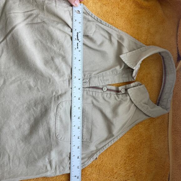 Y2K Faded Glory Top Women L Tan Khaki Halter‎ Polo Collared Preppy Tennis Indie - Picture 6 of 10